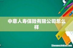 中意人寿保险有限公司怎么样