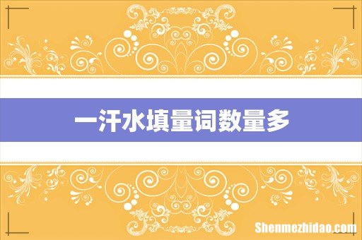 一汗水填量词数量多