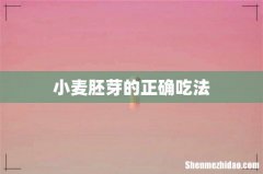 小麦胚芽的正确吃法