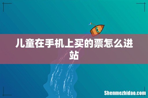 儿童在手机上买的票怎么进站