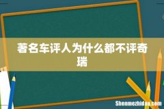 著名车评人为什么都不评奇瑞