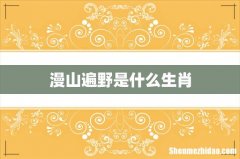 漫山遍野是什么生肖