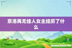 京洛再无佳人女主经历了什么