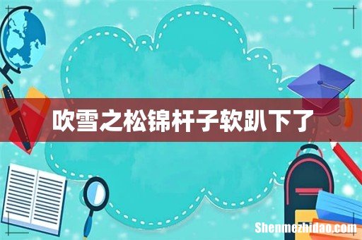 吹雪之松锦杆子软趴下了