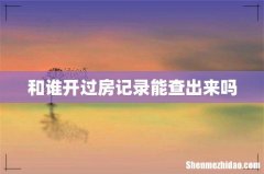 和谁开过房记录能查出来吗