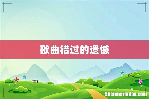 歌曲错过的遗憾
