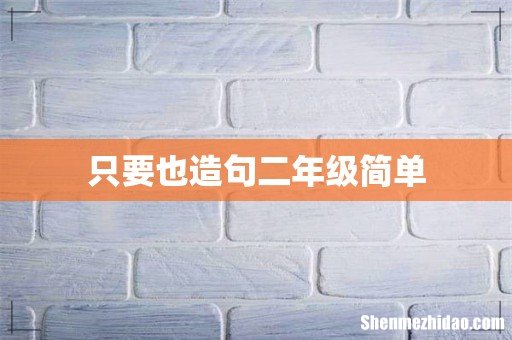 只要也造句二年级简单