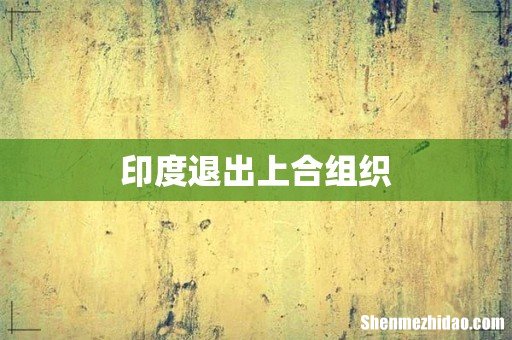 印度退出上合组织