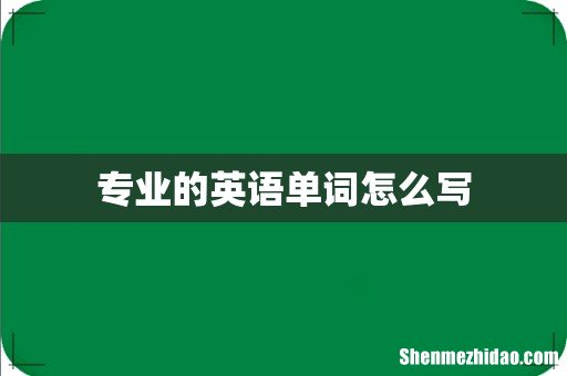 专业的英语单词怎么写