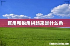 直角和锐角拼起来是什么角