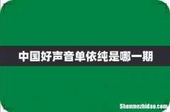 中国好声音单依纯是哪一期