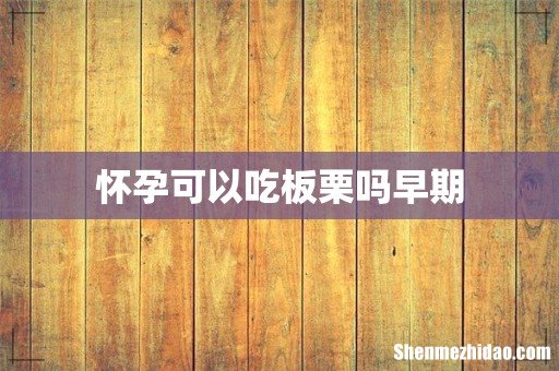 怀孕可以吃板栗吗早期