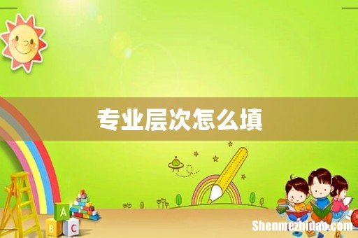 专业层次怎么填