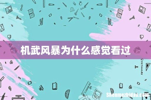 机武风暴为什么感觉看过