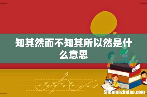 知其然而不知其所以然是什么意思