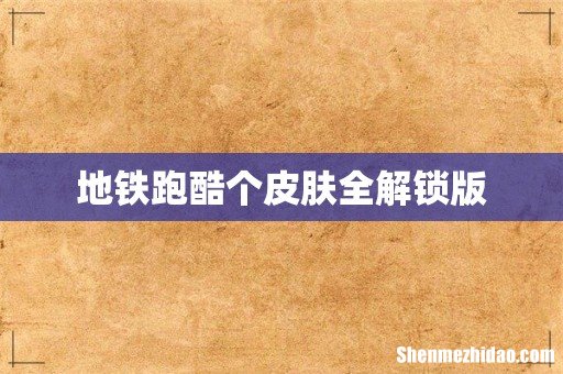 地铁跑酷个皮肤全解锁版