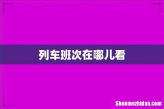 列车班次在哪儿看