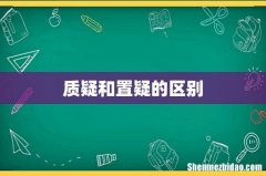 质疑和置疑的区别