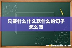 只要什么什么就什么的句子怎么写