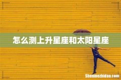 怎么测上升星座和太阳星座