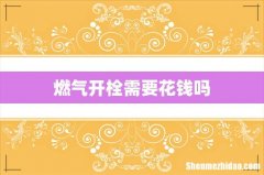 燃气开栓需要花钱吗