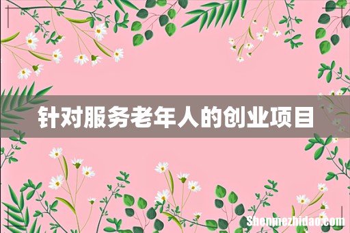 针对服务老年人的创业项目
