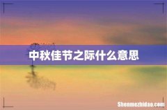 中秋佳节之际什么意思