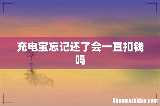 充电宝忘记还了会一直扣钱吗