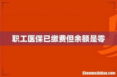 职工医保已缴费但余额是零