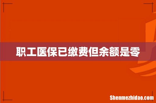 职工医保已缴费但余额是零