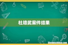 杜培武案件结果