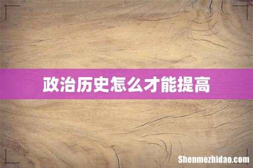 政治历史怎么才能提高
