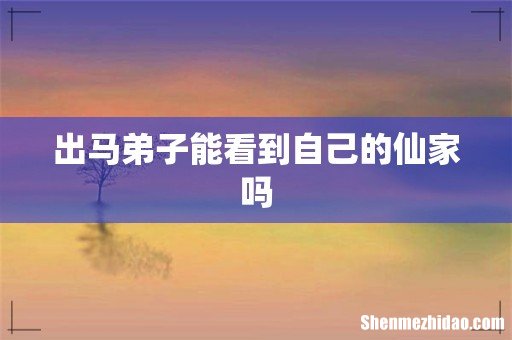出马弟子能看到自己的仙家吗