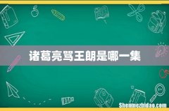 诸葛亮骂王朗是哪一集
