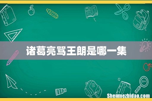 诸葛亮骂王朗是哪一集
