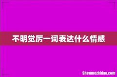 不明觉厉一词表达什么情感