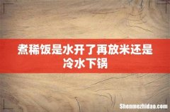 煮稀饭是水开了再放米还是冷水下锅