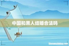 中国和黑人结婚合法吗