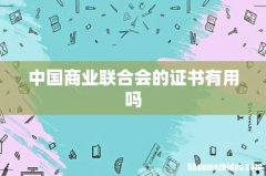中国商业联合会的证书有用吗