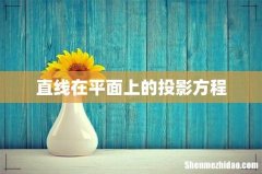 直线在平面上的投影方程