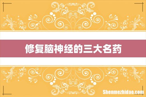 修复脑神经的三大名药