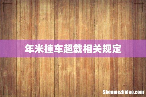 年米挂车超载相关规定