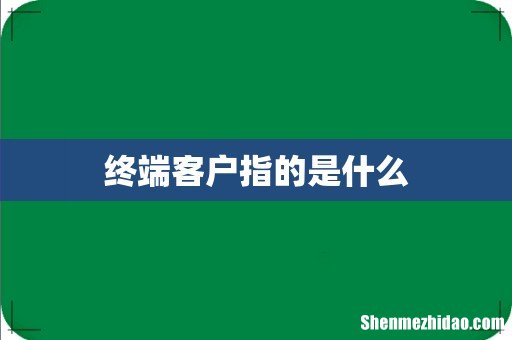 终端客户指的是什么