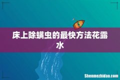 床上除螨虫的最快方法花露水
