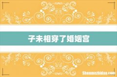 子未相穿了婚姻宫