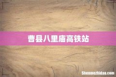 曹县八里庙高铁站