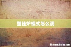 壁挂炉模式怎么调