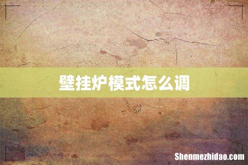 壁挂炉模式怎么调