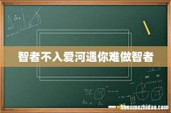智者不入爱河遇你难做智者