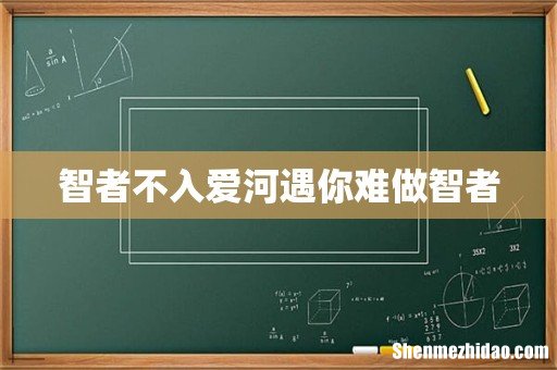智者不入爱河遇你难做智者